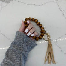 Load image into Gallery viewer, Wooden Beaded Bracelet Keychain
