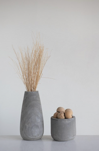 Grey Wash Wood Vase