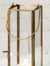 Load image into Gallery viewer, Thin Lantern with Antique Brass Finish
