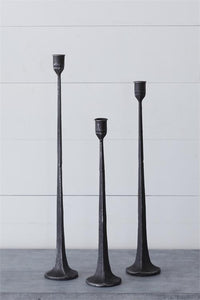 Hand Forged Black Metal Candle Holders
