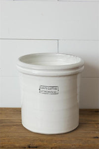 White Stoneware Pot